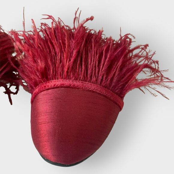 Birdies Lovebird Feather Mules Satin Quilted Slip On Red Size 6 Fun Cute Spring - Picture 3 of 15